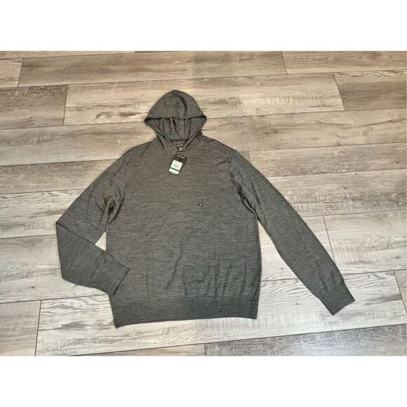 Van Heusen gray lightweight hooded sweater size L - Picture 1 of 7